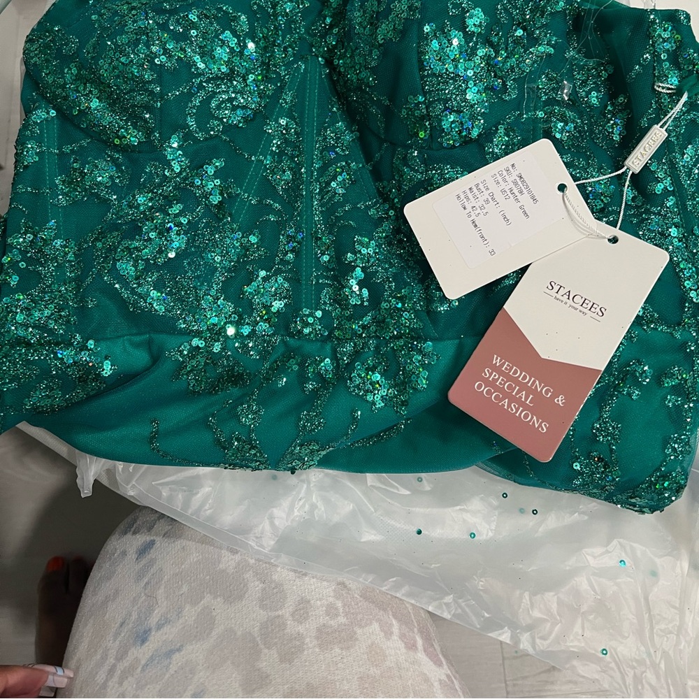 Brand new green sequenced dress